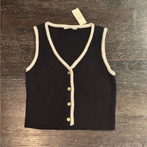 Abercrombie & Fitch Black Top with Cream Trim